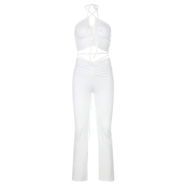 NO.3213 Cut-Out Halter Two-Piece Set