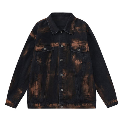 NO.1122 Distressed Button-Up Denim Jacket
