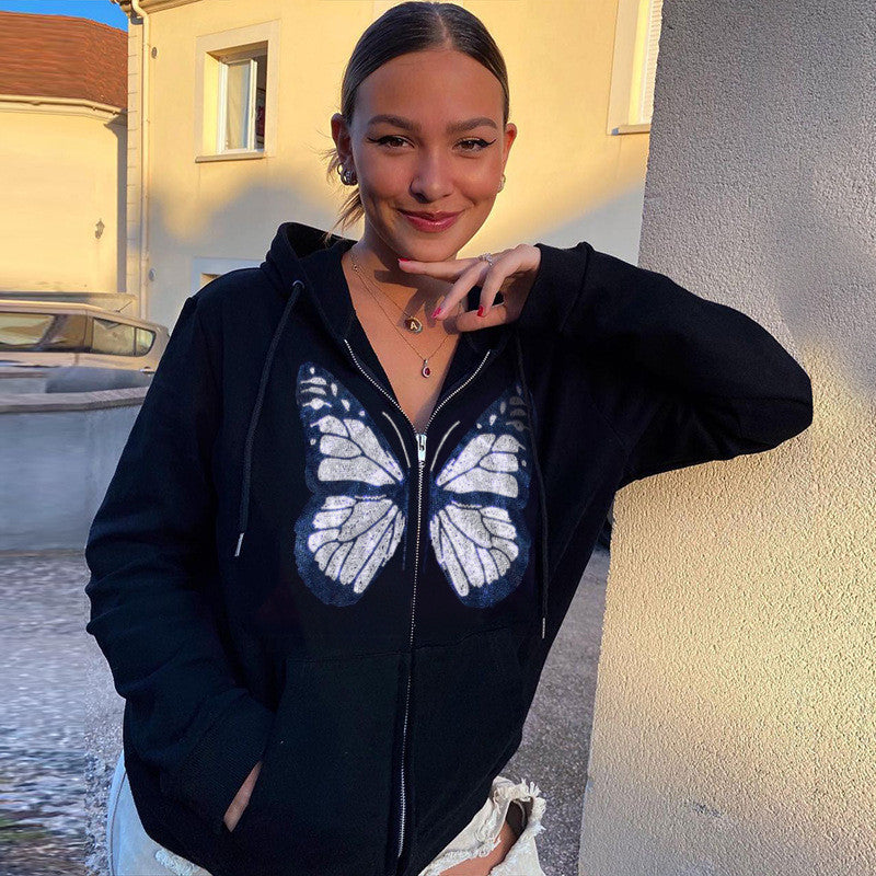 NO.6249 Graphic Zip Hoodie