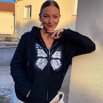 NO.6249 Graphic Zip Hoodie