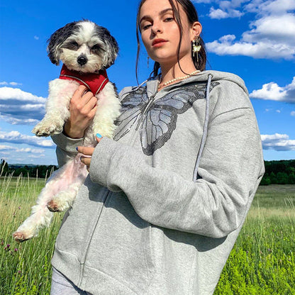 NO.6249 Graphic Zip Hoodie