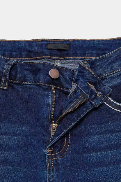 NO.4553 Embellished Hem Flare Jeans
