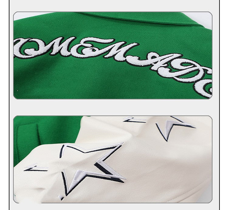 NO.6132 Star Detail Varsity Jacket