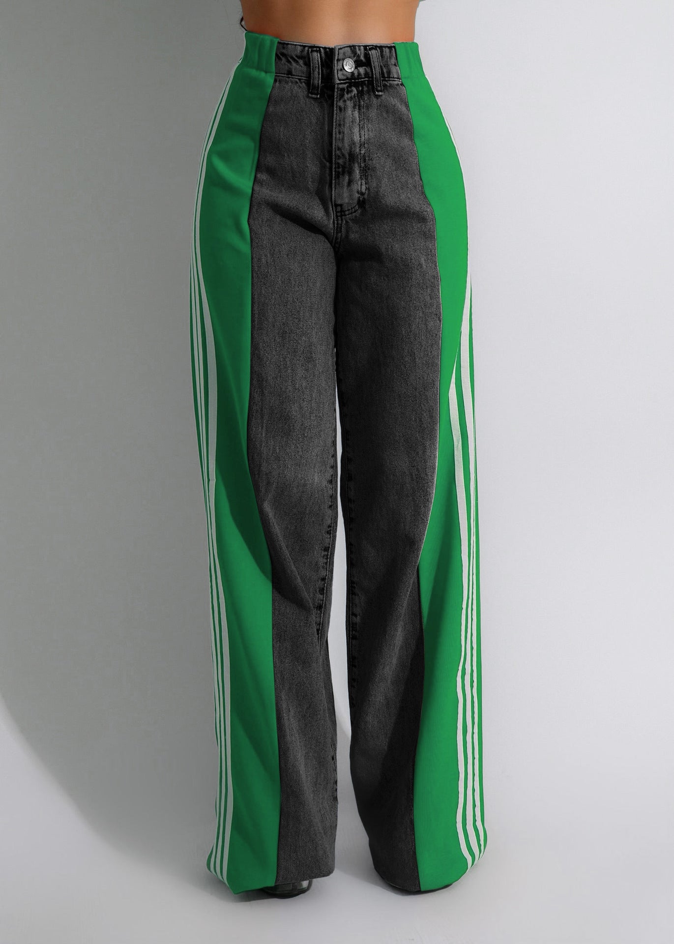 NO.6451 Colorblock Wide Leg Jeans