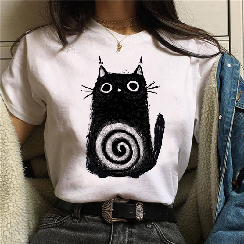 NO.3462 Illustrated Character Graphic T-Shirt
