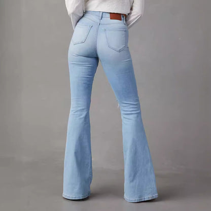NO.3265 Ripped Flared Denim