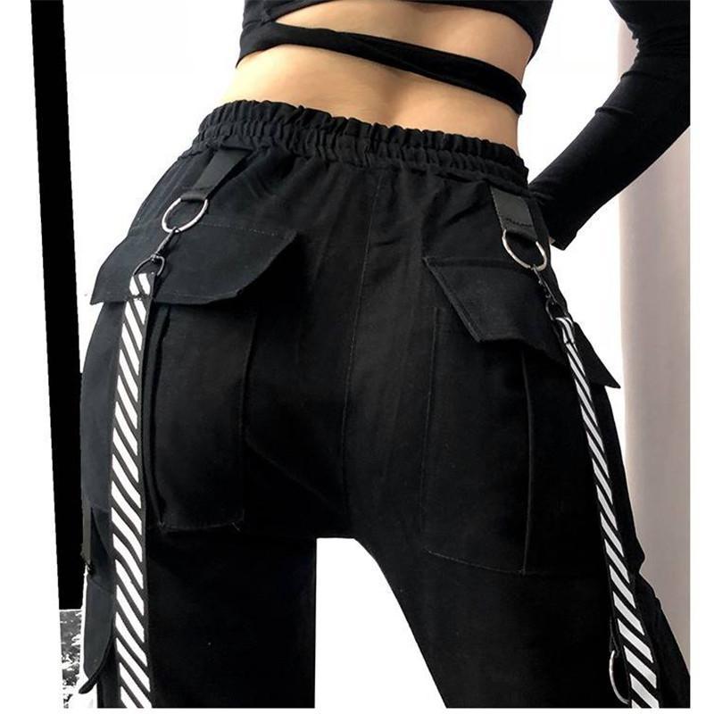 NO. 5582 Cargo black Jogger Trousers