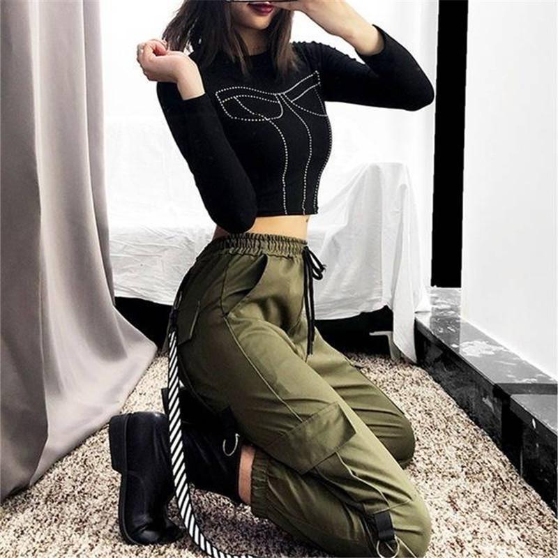 NO. 5582 Cargo black Jogger Trousers