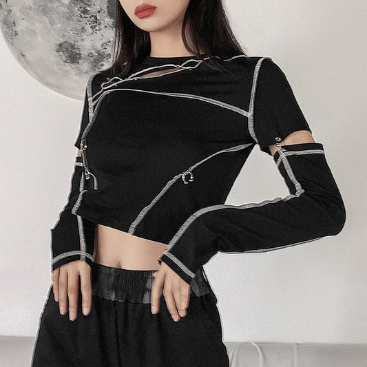 NO.9563 Strap Detail Crop Top