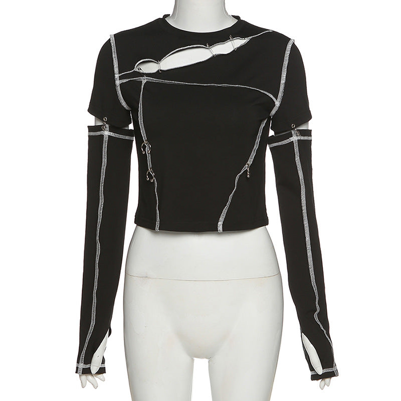 NO.9563 Strap Detail Crop Top