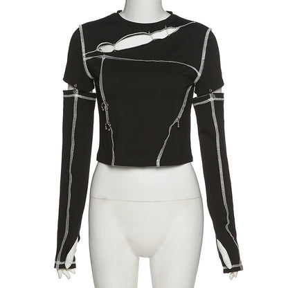 NO.9563 Strap Detail Crop Top