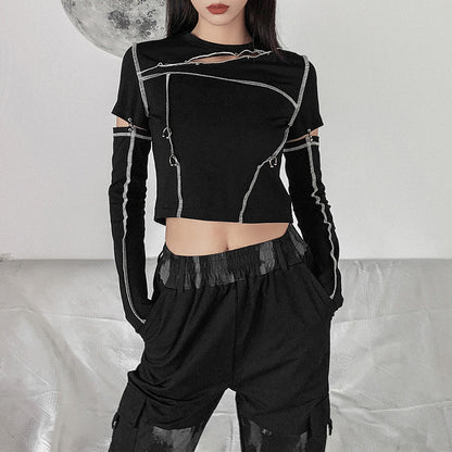NO.9563 Strap Detail Crop Top