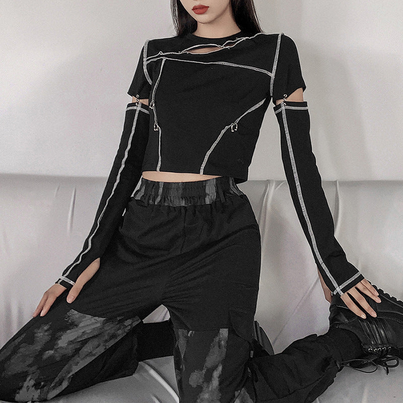 NO.9563 Strap Detail Crop Top