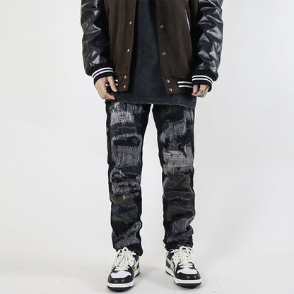 NO.6623 Retro Washed Straight Hole pants