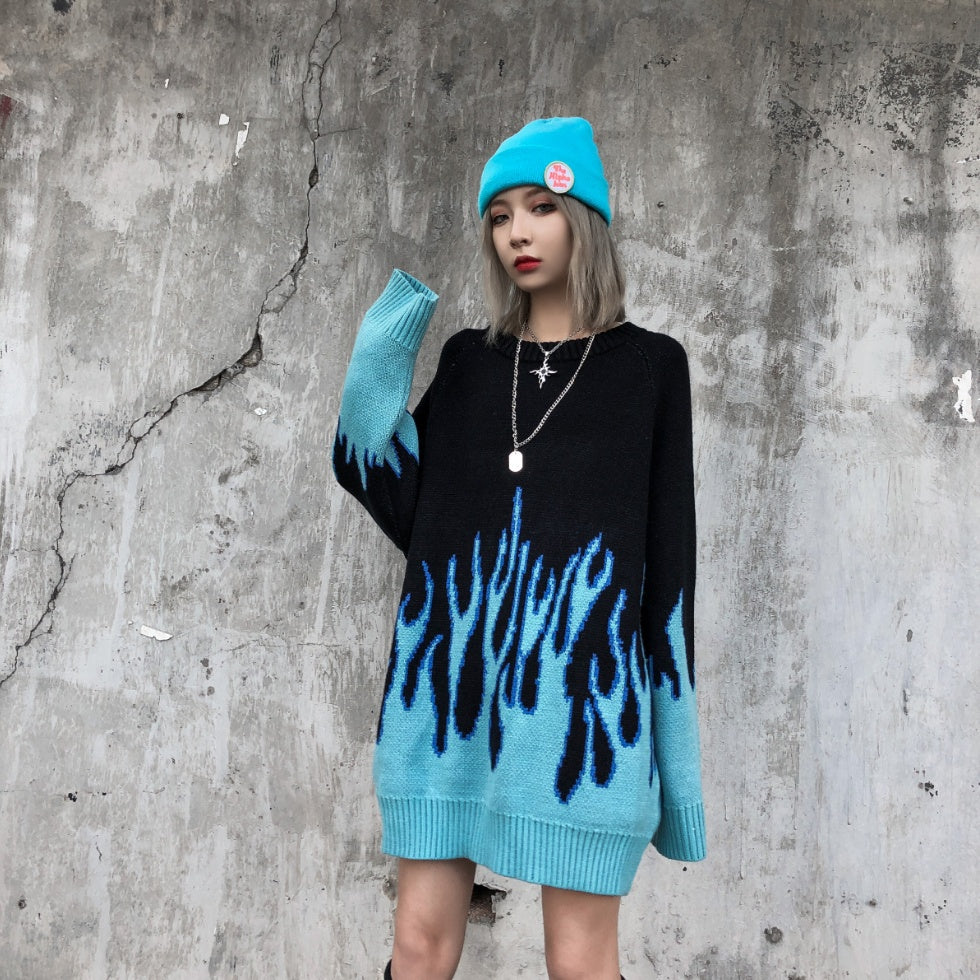 NO.9432 Flame Gradient Knit Sweater