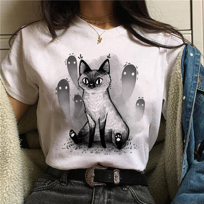 NO.3462 Illustrated Character Graphic T-Shirt
