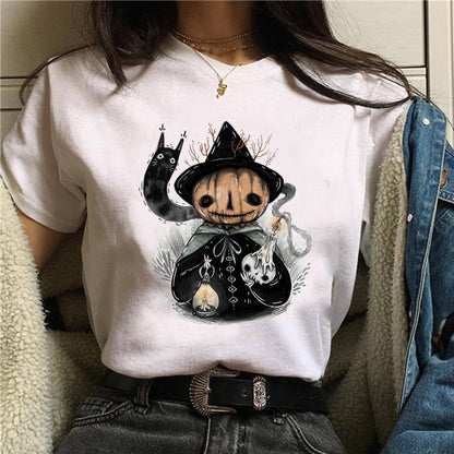 NO.3462 Illustrated Character Graphic T-Shirt