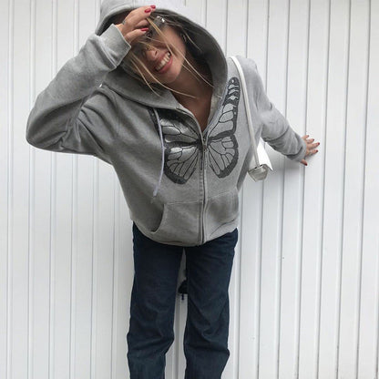 NO.6249 Graphic Zip Hoodie