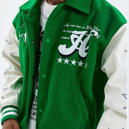 NO.6132 Star Detail Varsity Jacket