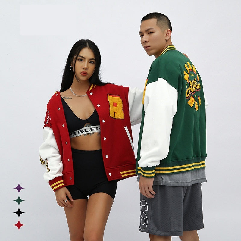 NO.5631 Colorblock Varsity Jacket