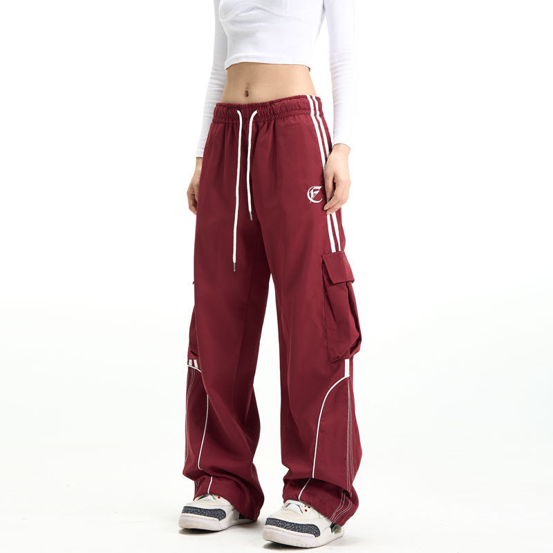 NO.1186 Burgundy Wide-Leg Track Pants