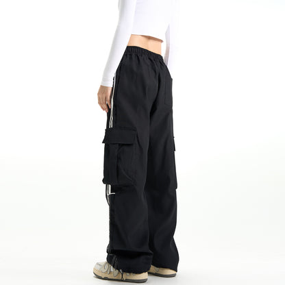 NO.1186 Burgundy Wide-Leg Track Pants