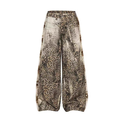 NO.5982 Leopard Wide-Leg Trousers