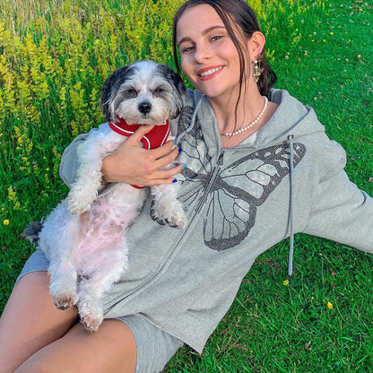 NO.6249 Graphic Zip Hoodie