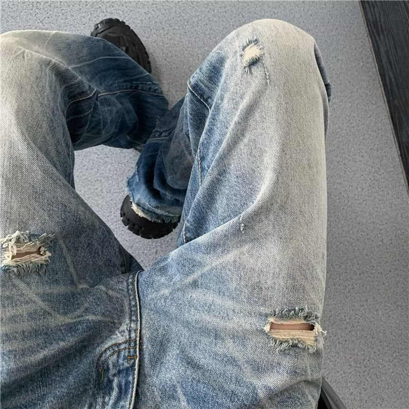 NO.2499 Faded Straight-Leg Jeans