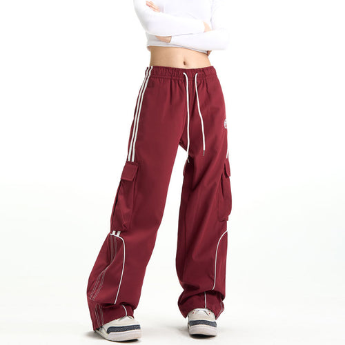 NO.1186 Burgundy Wide-Leg Track Pants