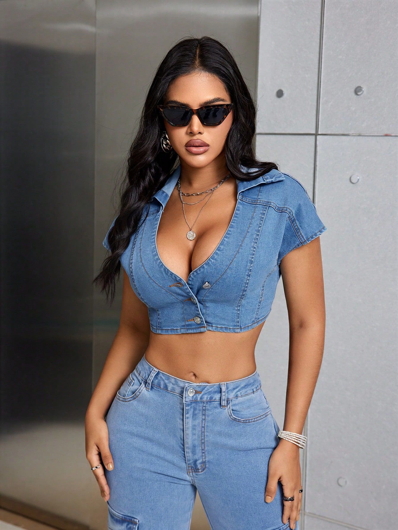 NO.7531 Casual Denim Top