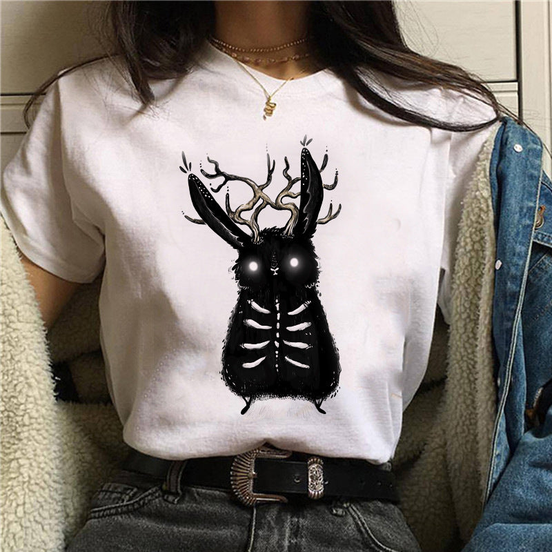 NO.3462 Illustrated Character Graphic T-Shirt