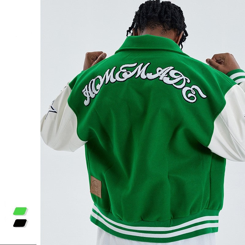 NO.6132 Star Detail Varsity Jacket