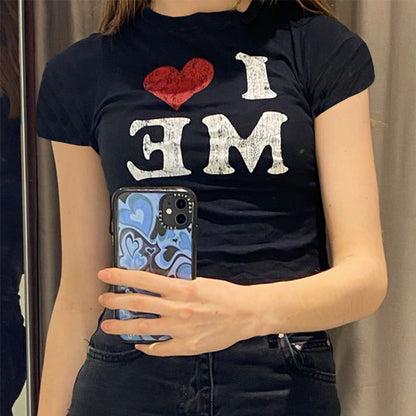NO.5642 I Love me crop top