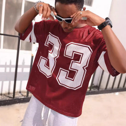 NO.4412 Mesh Sports Jersey T-shirt