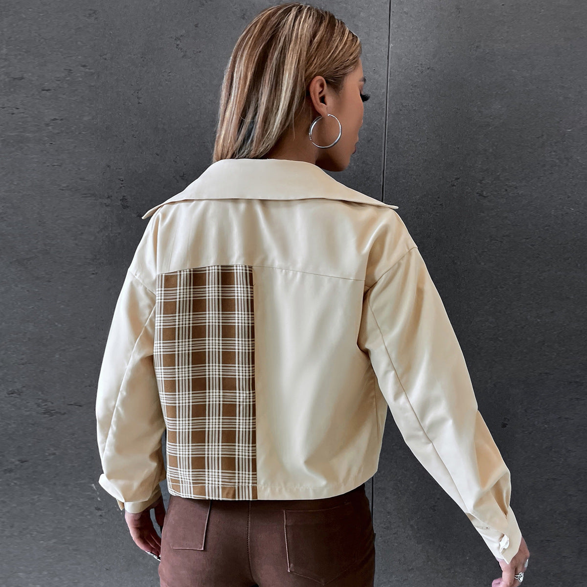 NO.8789 Plaid Detail Jacket