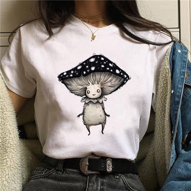 NO.3462 Illustrated Character Graphic T-Shirt