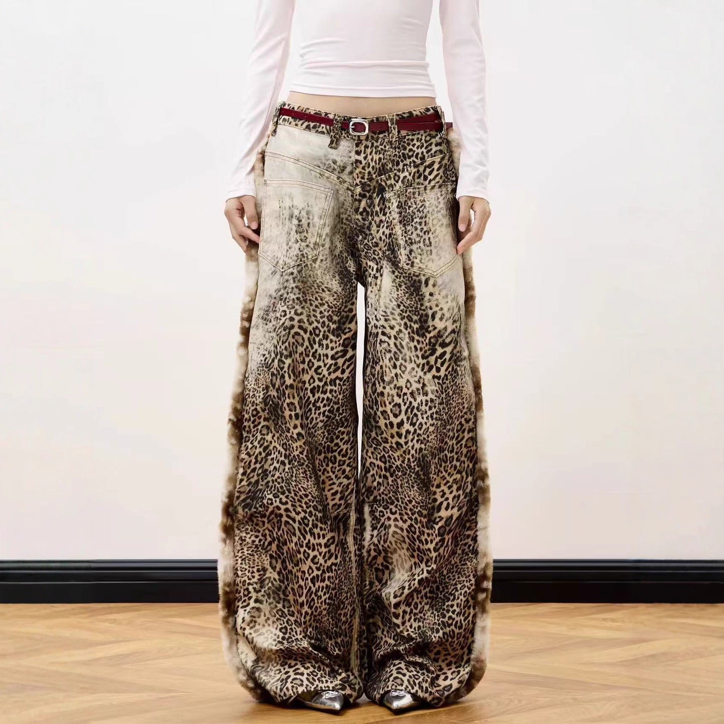 NO.5982 Leopard Wide-Leg Trousers