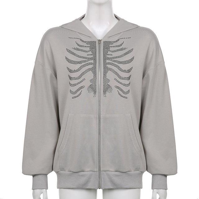 NO.6249 Graphic Zip Hoodie