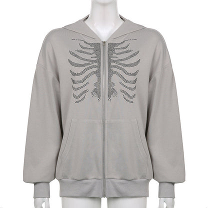NO.6249 Graphic Zip Hoodie