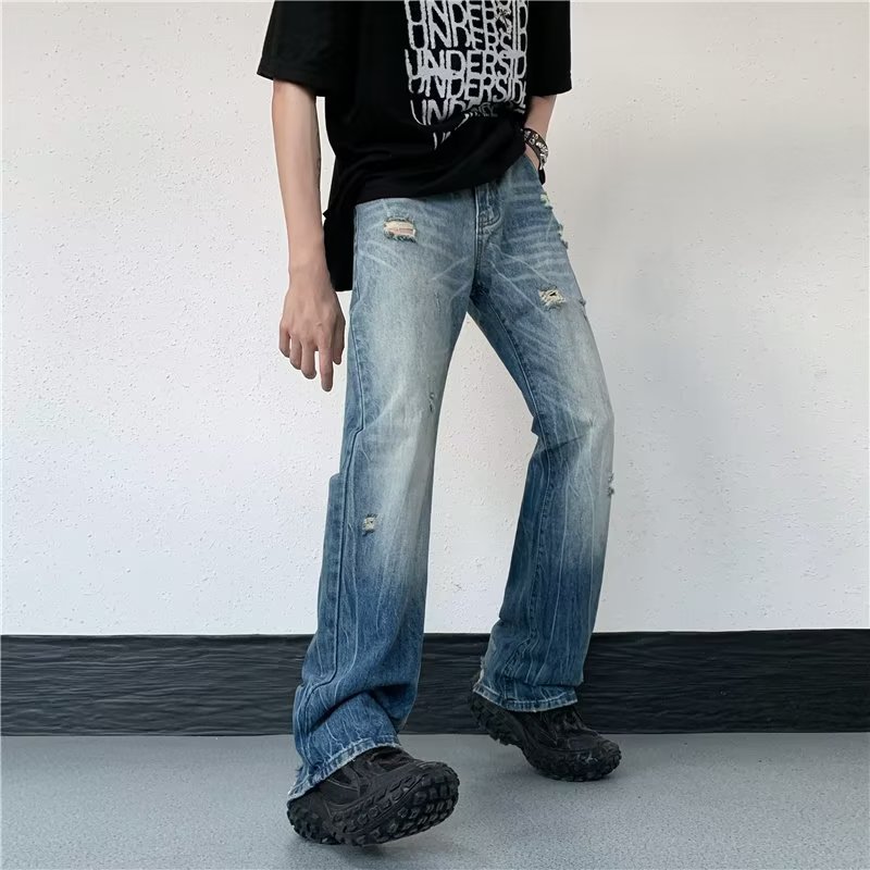NO.2499 Faded Straight-Leg Jeans