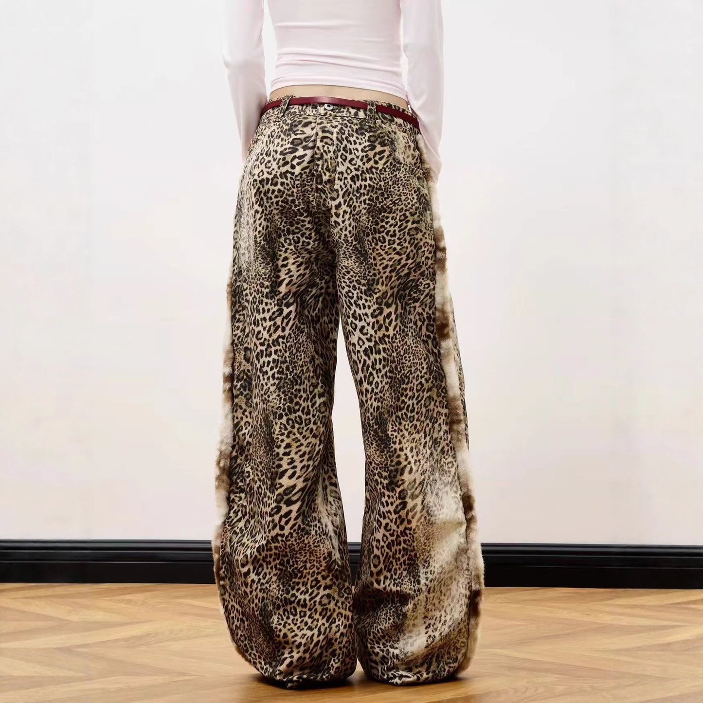 NO.5982 Leopard Wide-Leg Trousers