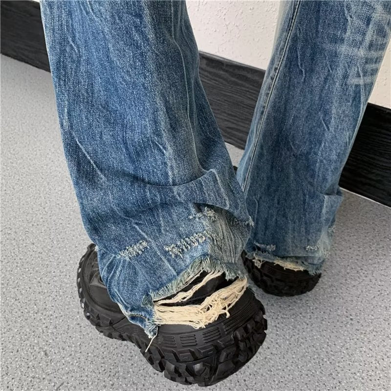 NO.2499 Faded Straight-Leg Jeans