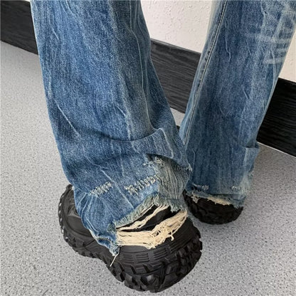 NO.2499 Faded Straight-Leg Jeans