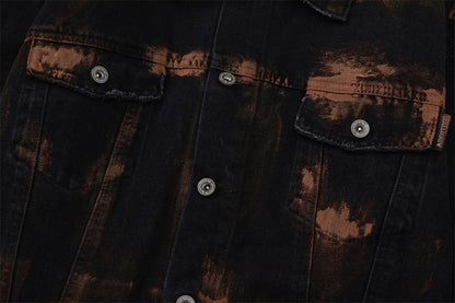 NO.1122 Distressed Button-Up Denim Jacket