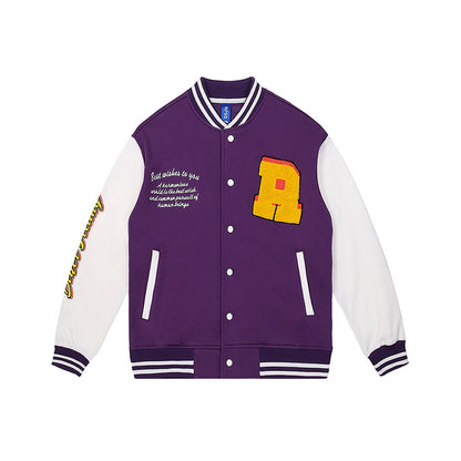 NO.5631 Colorblock Varsity Jacket