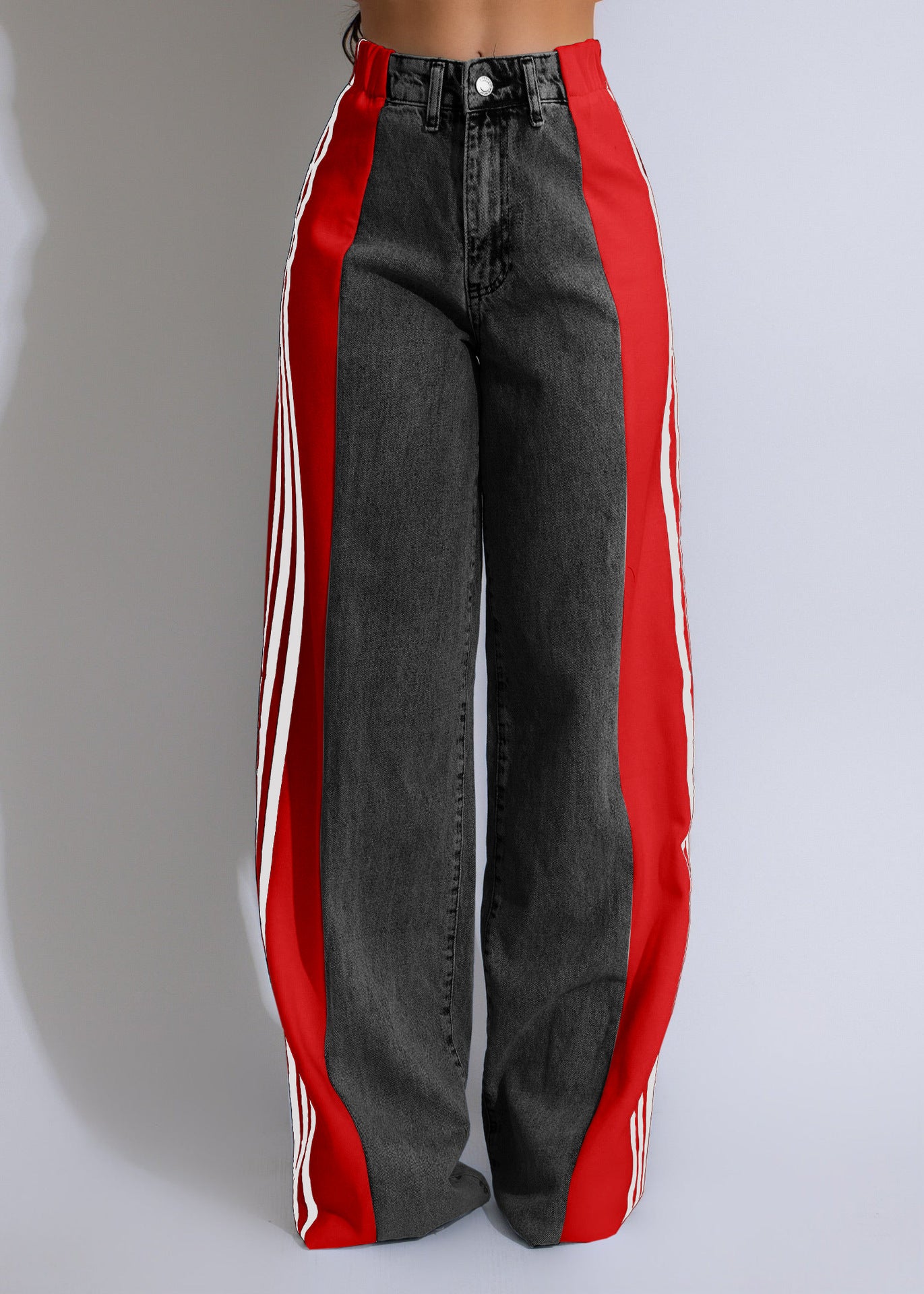 NO.6451 Colorblock Wide Leg Jeans