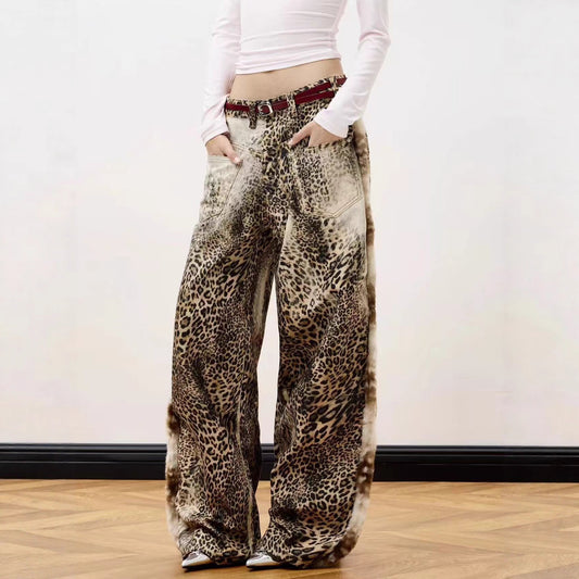 NO.5982 Leopard Wide-Leg Trousers
