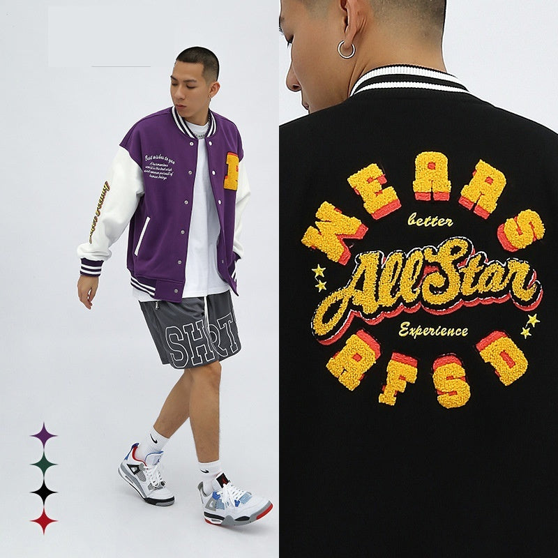 NO.5631 Colorblock Varsity Jacket