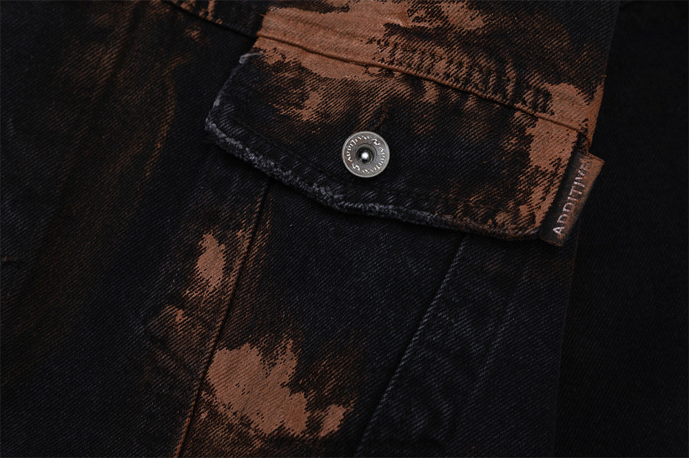 NO.1122 Distressed Button-Up Denim Jacket